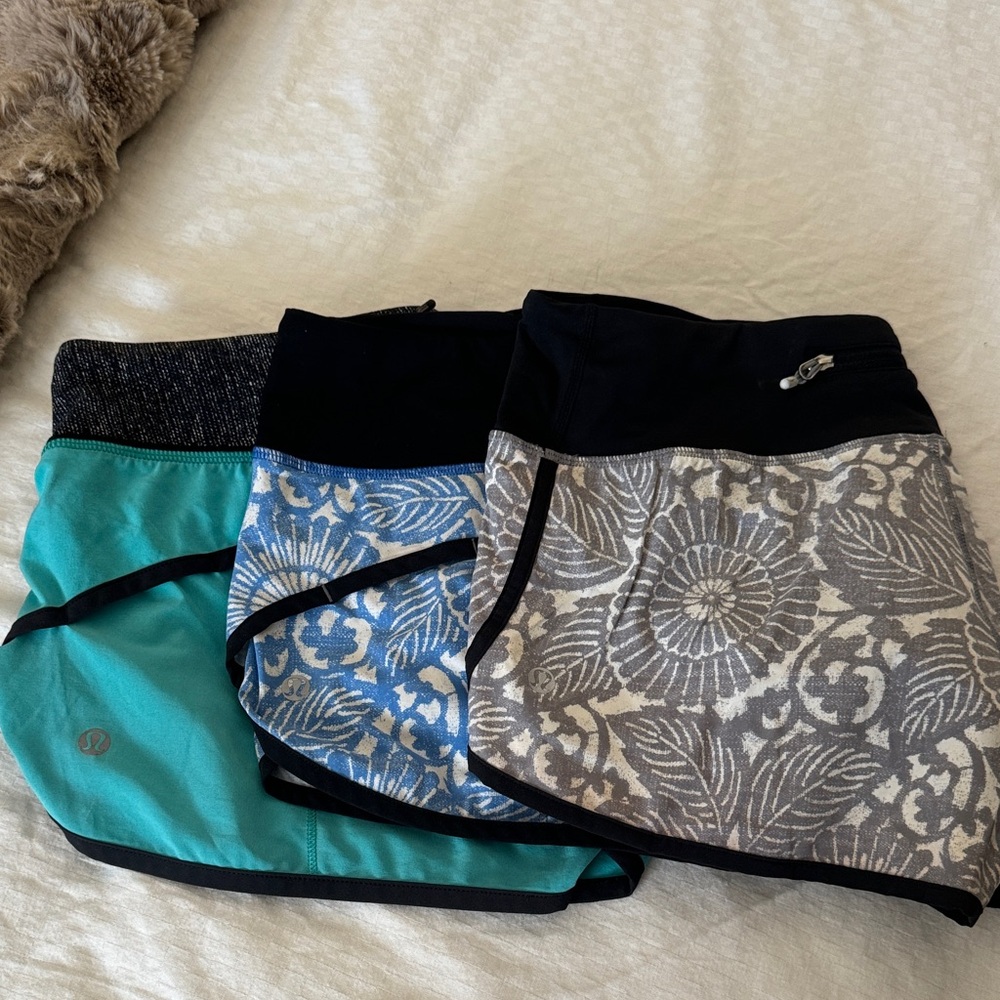 Lululemon speed shorts  size 6 lot of 3